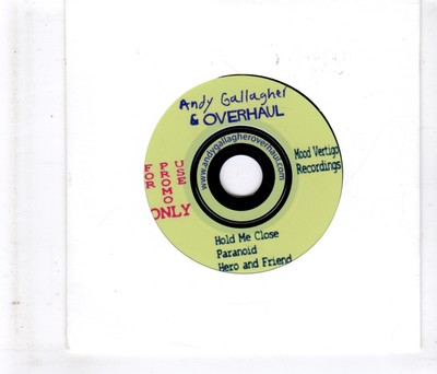 (HL48) Andy Gallagher & Overhaul, Hold Me Close - DJ CD + guitar pick