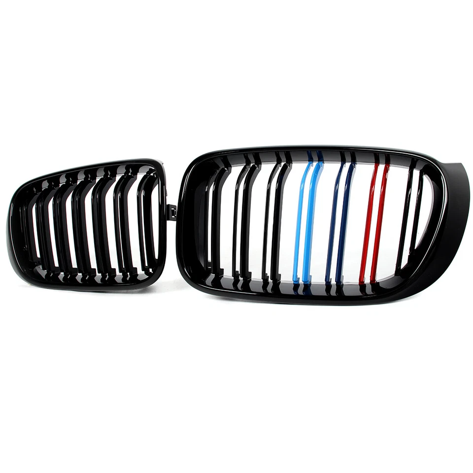 FOR BMW F25 X3 F26 X4 SUV 2014-2017 GLOSS BLACK M COLOR FRONT KIDNEY GRILLE DUAL - Image 2 of 4