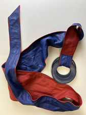 Vintage 1980s Fendi Leather Double Sided Wrap Belt Sashe Blue  Red