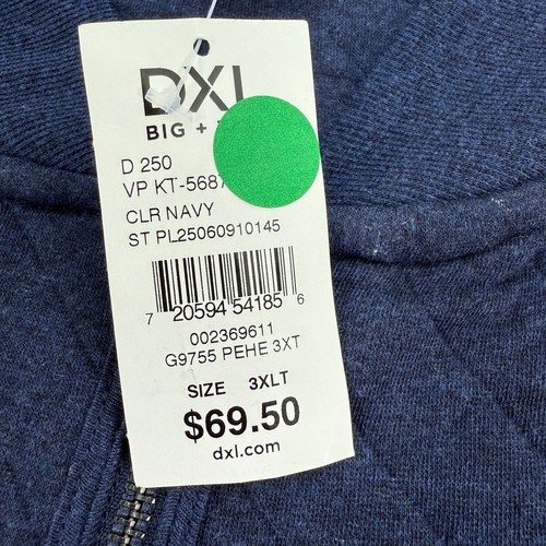 Oak HIll Sweater Mens XXLT 3XLT Navy Full Zip DXL - Picture 7 of 14