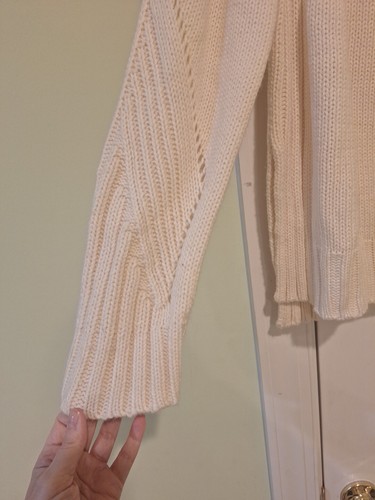 Forever 21 Women's Small Sweater Cowl Neck Long Sleeve Ivory Loose Knit NWT - Picture 3 of 7