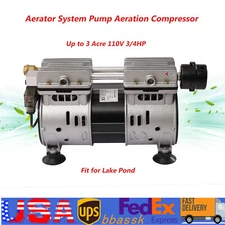 Pump Compressor Aluminum 3/4HP For Pond + Lake Aeration System Aerator System US