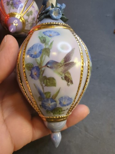 Vintage Delphinium Garden Bradford Hummingbird Porcelain Please Read Description - Picture 17 of 19