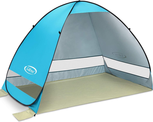 Large Pop up Beach Tent for 3-4 Person UPF 50+ Automatic Sun Shelter Canopy Port