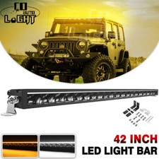 40 Led Light Bar White Amber Drl Flood Spot Fog Offroad Driving Suv Truck 42