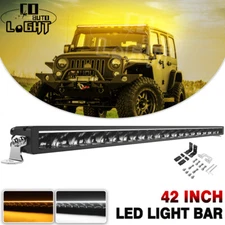40" LED Light Bar White Amber DRL Flood Spot Fog Offroad Driving SUV Truck 42"