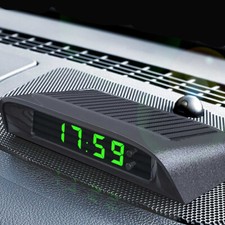 Car Dashboard Desk Led Digital Clock 3-level Brightness Adjust Solar Charging