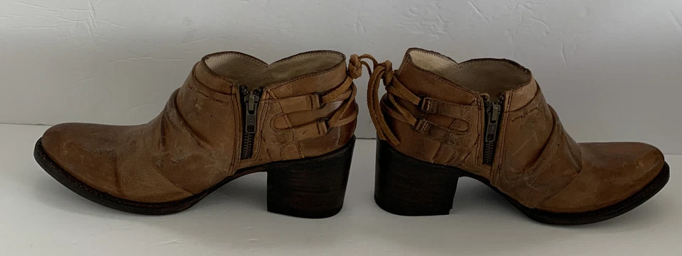 Freebird Free Bird By Steven Sandi 8 Brown Leather Boots Boho Bootie Shoes RARE - Image 4 of 4
