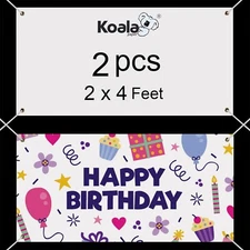 Koala Sublimation Blank Banners Polyester White Large Banner Signs 2x4Ft 2Pc