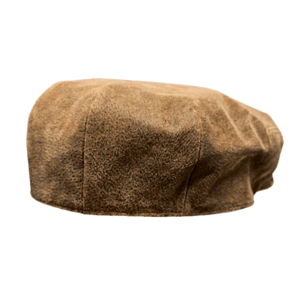 OUTBACK TRADING Men's Ascot Leather Brown Warm Outdoor Cap (14834