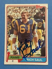 RICH SAUL (DEC) Signed 1981 Topps #141 RAMS/MICHIGAN ST. SPARTANS Autograph Auto