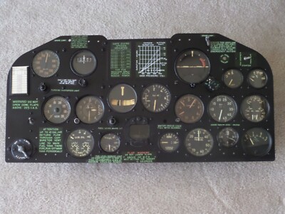 P-47D MAIN INSTRUMENT PANEL 19 0RIGINAL WWII GAUGES + STARTER VG+!