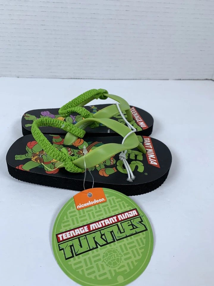 Sandálias chinelo Teenage Mutant Ninja Turtles TMNT criança meninos 7/8 novas com etiquetas (S200) - Imagem 4 de 4