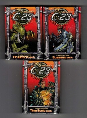 3- C 23 TCG Starter Decks: Buzzsaw, Time Bomb, FIRESTORM Factory Sealed