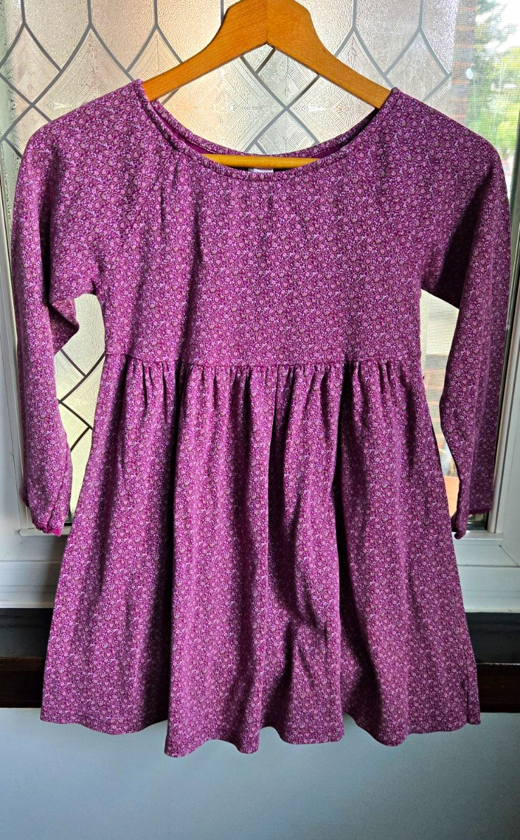 Gymboree Girls Size 8 Purple Long Sleeve Fit & Flare Cotton Knit Dress