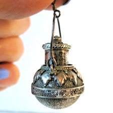 Vintage Antique Metal Snuff Bottle - TARIFF FREE TO US