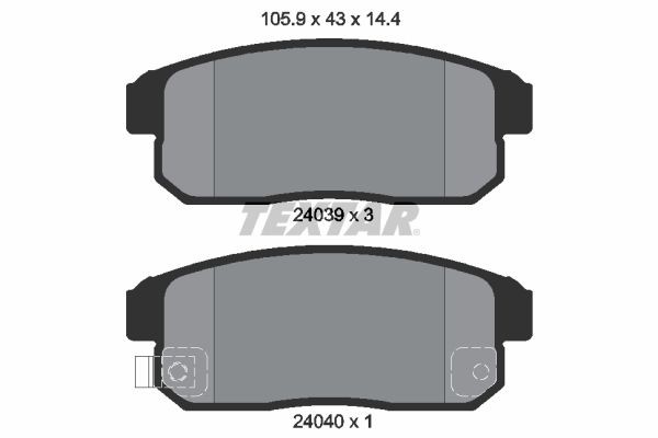 Bremsbelagsatz Scheibenbremse Hinten Textar 2403901 FÜR Mazda BremsbelÄGe-image