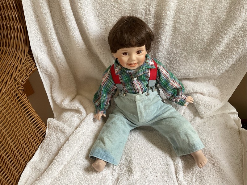 The Danbury Mint "David" Fire Chief porcelain doll By Elke Hutchens Vintage VTG