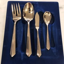 L & Barton Spire Glossy 4 Piece Serving Set Made in Korea 18/8 Retired VGUC