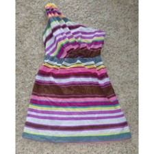 Womens Party Dress Small Striped One Shoulder Summer Jr Girl Lily Rose