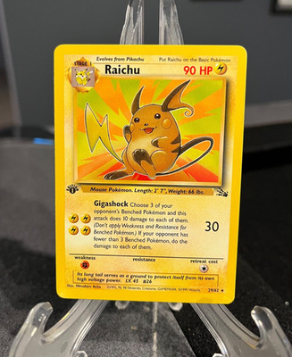 Raichu  1st First Edition Pokemon 29/62 1999 WOTC * Excellent *