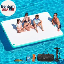 Inflatable Floating Dock Lake Floats for Adults, Floating Docks Platform Island