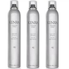 KENRA 25 VOLUME SPRAY 10 Oz SUPER HOLD FINISHING HAIRSPRAY - Pack of 3 Cans