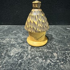 Vintage Wooden Money Box / Coin Bank shaped like a small straw-roofed house bb11