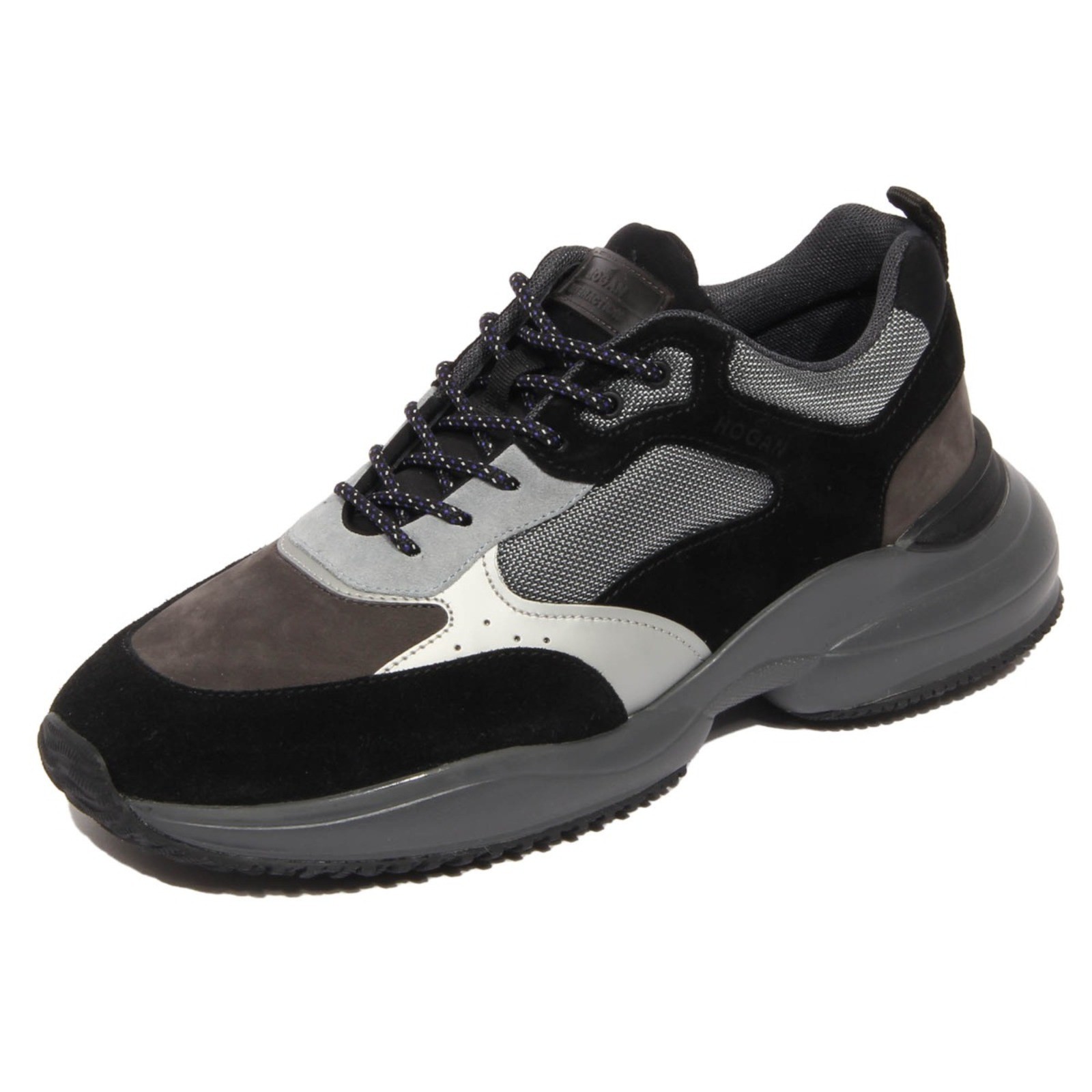 H2664 кроссовки uomo HOGAN INTERACTIVE мужская обувь из замшиткани серыйчерный 59790₽