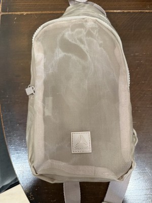 Reebok Beige Small Crossbody Sling Bag Zip Closure Adjustable Strap Travel