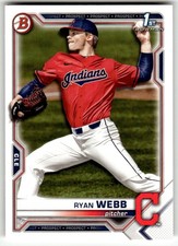 2021 Bowman Draft #BD-57 Ryan Webb 1st Cleveland Indians Baseball