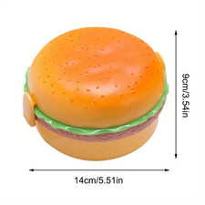 Cute Double-Layer Hamburger Lunch Box Food Grade Student Children Lunch Box Micr