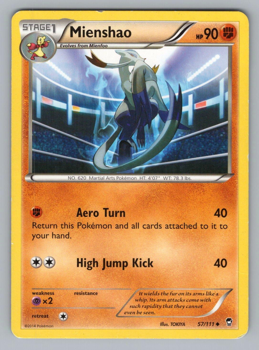 MIENSHAO 57/111 UC FURIOUS FISTS POKEMON LP FFI *2014