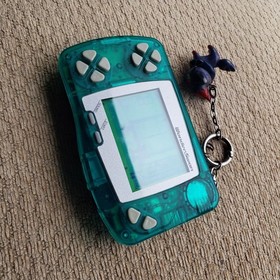 Bandai WonderSwan Skeleton Clear Green Frozen Mint Console with Keychain Tested