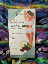 Gleebee Wax Strips 60 count, 2 Sizes, Hair Remover For Face & Body Free Shipping