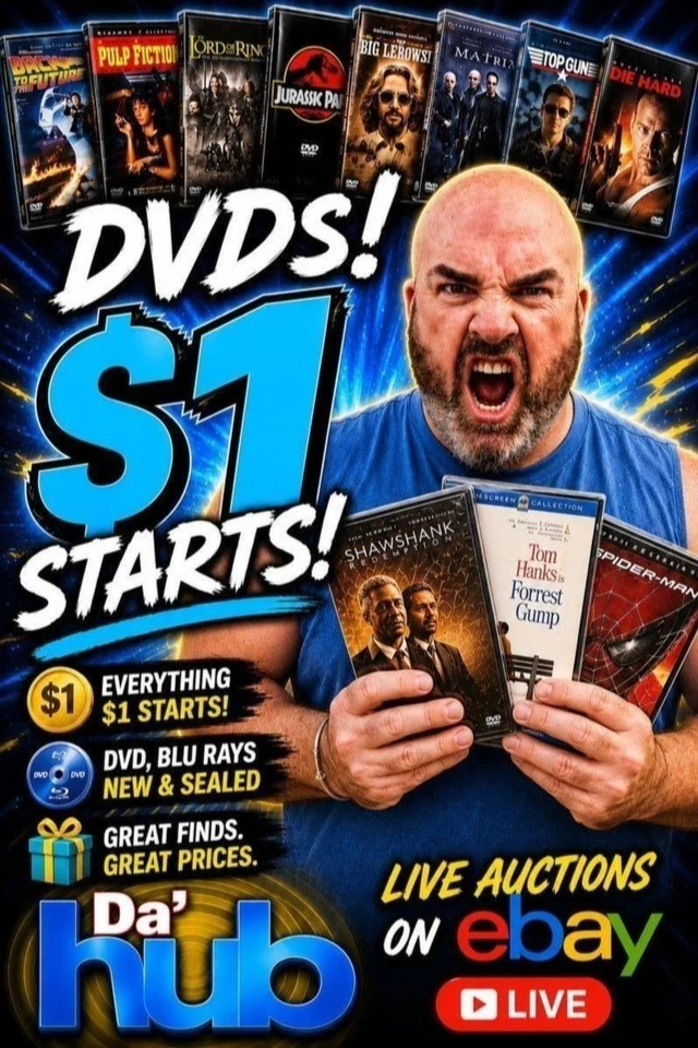 DVDS ALL NEW AND SEALED | $1 STARTS | DA HUB