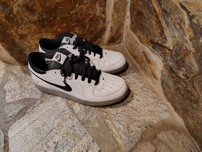 Nike Air Indee Patent Leather Sneakers 318488-101 White Black Cement Size 11