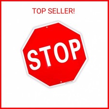 Enjoyist Stop Sign Street Slow Warning Sign 12"x 12" 40 Mil Rust Free Aluminum  