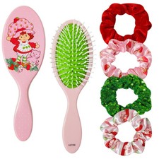 Strawberry Shortcake Hair Accessory Set   5 Pieces: 1 Detangling 9-inch Hairb...