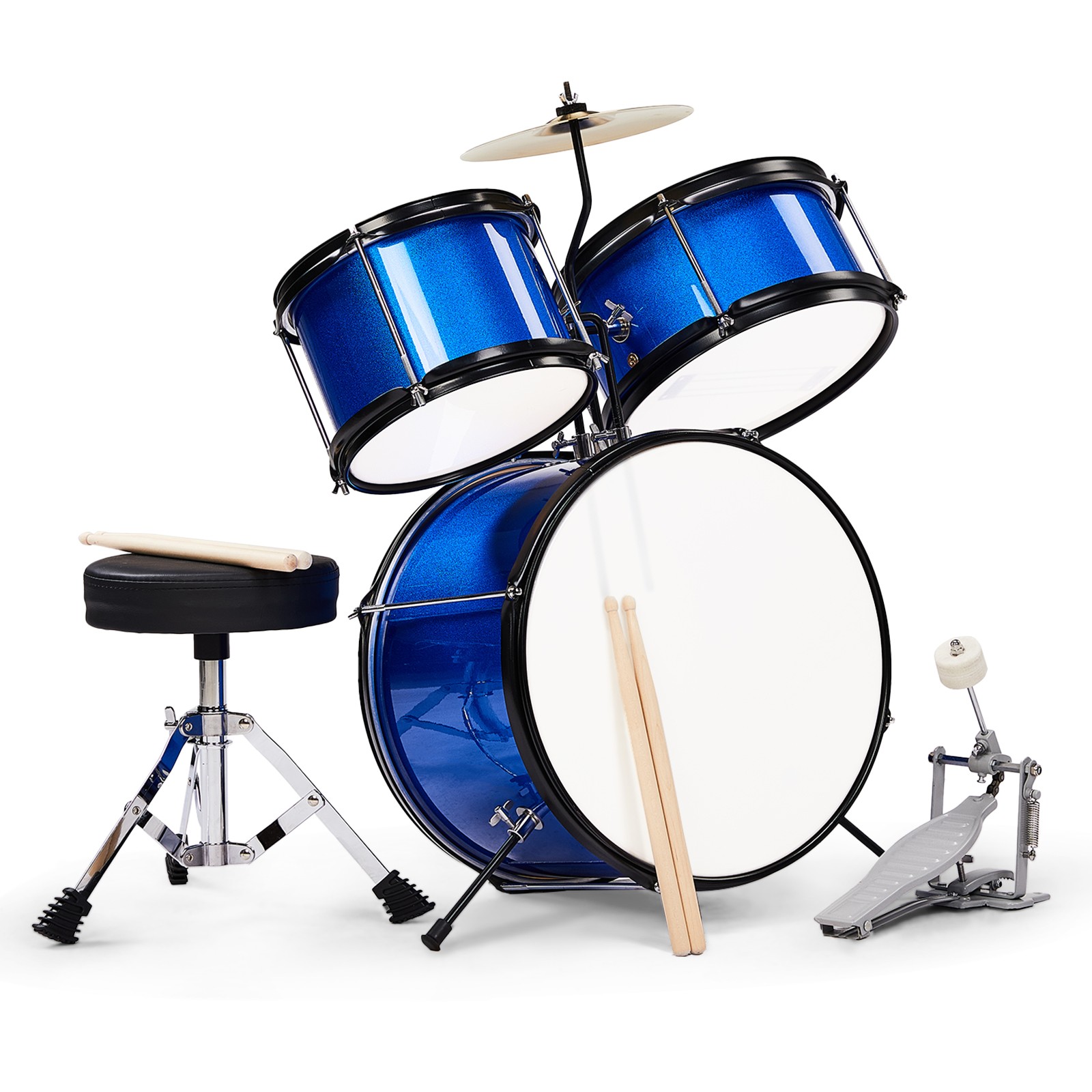 Ktaxon 3 Pack Junior Drum Set, Beginner Drum Kit with Throne for Beginner Gift