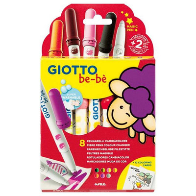 Pennarelli Giotto Bebe' Cambiacolore Pezzi 8 + 12 Schede Da Colorare