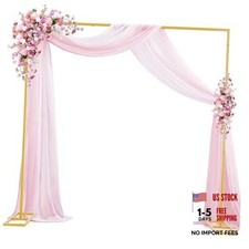 8x8FT Backdrop Stand Heavy Duty Pipe and Drape Kit with Base, 8 x 8 FT Gold