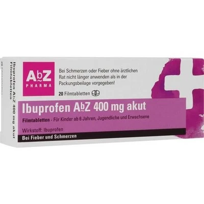 ABZ PHARMA GMBH IBUPROFEN AbZ 400 mg akut Filmtabletten 20 St. PZN 11722825