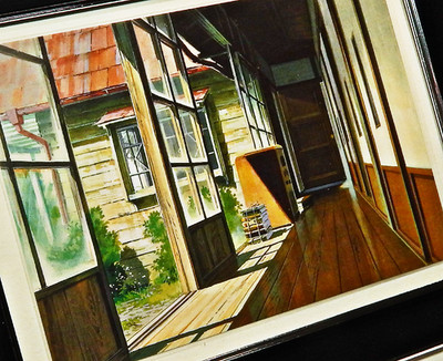 Totoro Postcard Framed '88 ''HALL FROM INSIDE THE KASAKABE HOUSE'' Oga Kazuo Art