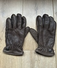 Timberland Vintage Brown Deerskin Leather Gloves Lined Winter Size M