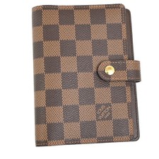 LOUIS VUITTON Agenda PM Cover Damier Ebene Leather Brown Spain R20700 62MA603