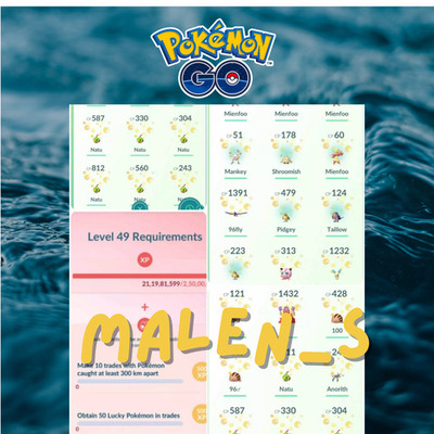 PokémonGo  Lucky 100% Guarantee Trade x5 Random Pokemons for Level 49 Mission