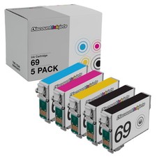 5PK Reman T069 BLACK COLOR Ink Cartridge for Epson T0691 Stylus CX9400Fax CX7400