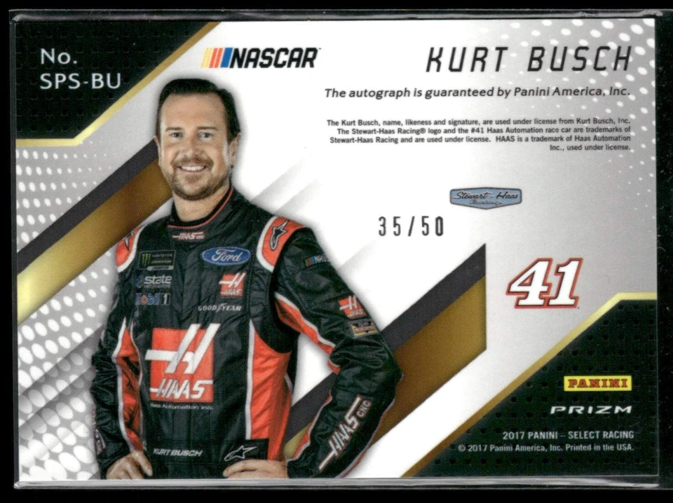 2017 Panini Select KURT BUSCH /50 Auto Signature Print Schemes #SPS-BU N174 - Image 2 of 3