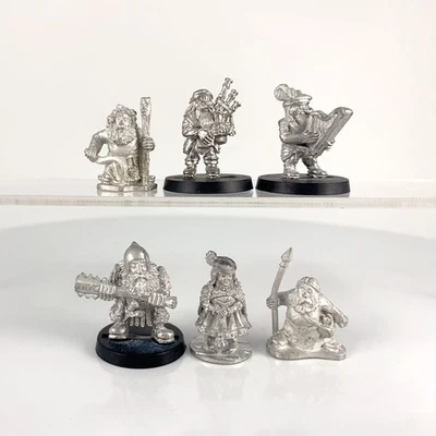 x6 Nains Guerriers Villageois Musicien Métal Multimarque JDR et autres | P-00QC5 - Photo 1/2